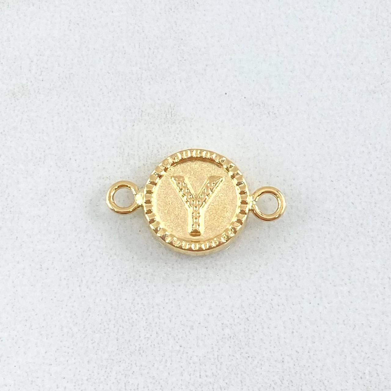 Herraje Letra Y 0.45gr / 1.5cm / Bordeado Oro Amarillo 18K *