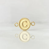 Herraje Letra C 0.4gr / 1.5cm / Bordeado Oro Amarillo 18K *