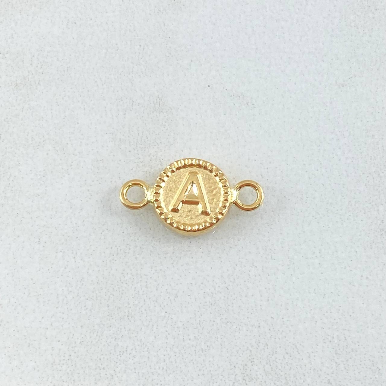 Herraje Letra A 0.45gr / 1.5cm / Circulo Bordeado Oro Amarillo 18K ©