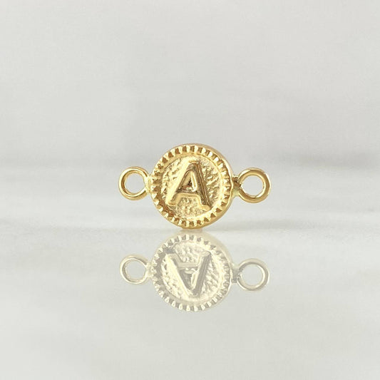 Herraje Letra A 0.45gr / 1.5cm / Circulo Bordeado Oro Amarillo 18K ©