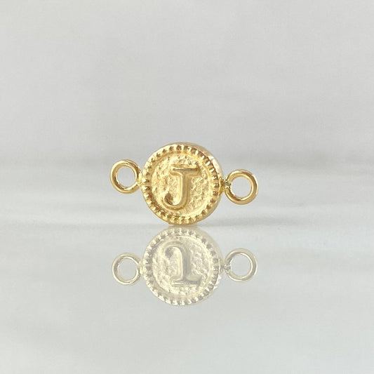 Herraje Letra J 0.45gr / 1.5cm / Circulo Bordeado Oro Amarillo 18K ©