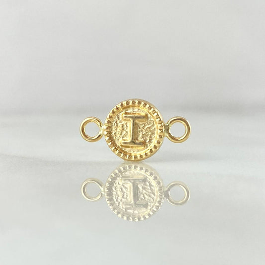 Herraje Letra I 0.6gr / 1.7cm / Bordeado Oro Amarillo 18K *