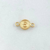 Herraje Letra S 0.45gr / 1.5cm / Circulo Bordeado Oro Amarillo 18K ©