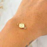 Herraje Letra S 0.45gr / 1.5cm / Bordeado Oro Amarillo 18K *