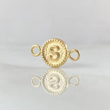 Herraje Letra S 0.45gr / 1.5cm / Circulo Bordeado Oro Amarillo 18K ©