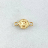 Herraje Letra C 0.45gr / 1.5cm / Circulo Bordeado Oro Amarillo 18K ©