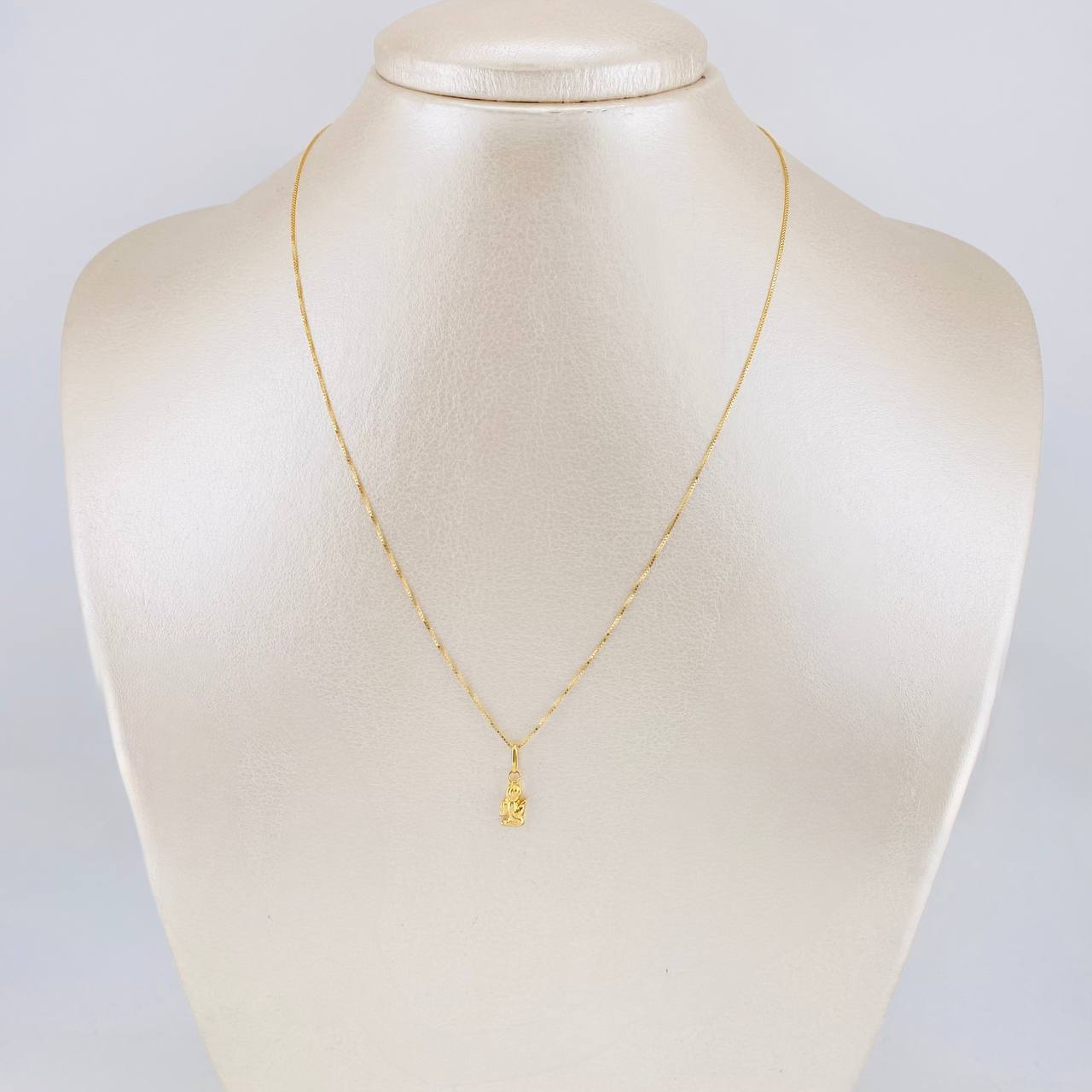 Set Cadena Veneciana + Dije Angel / 1.05g / 40cm Oro Amarillo 18K
