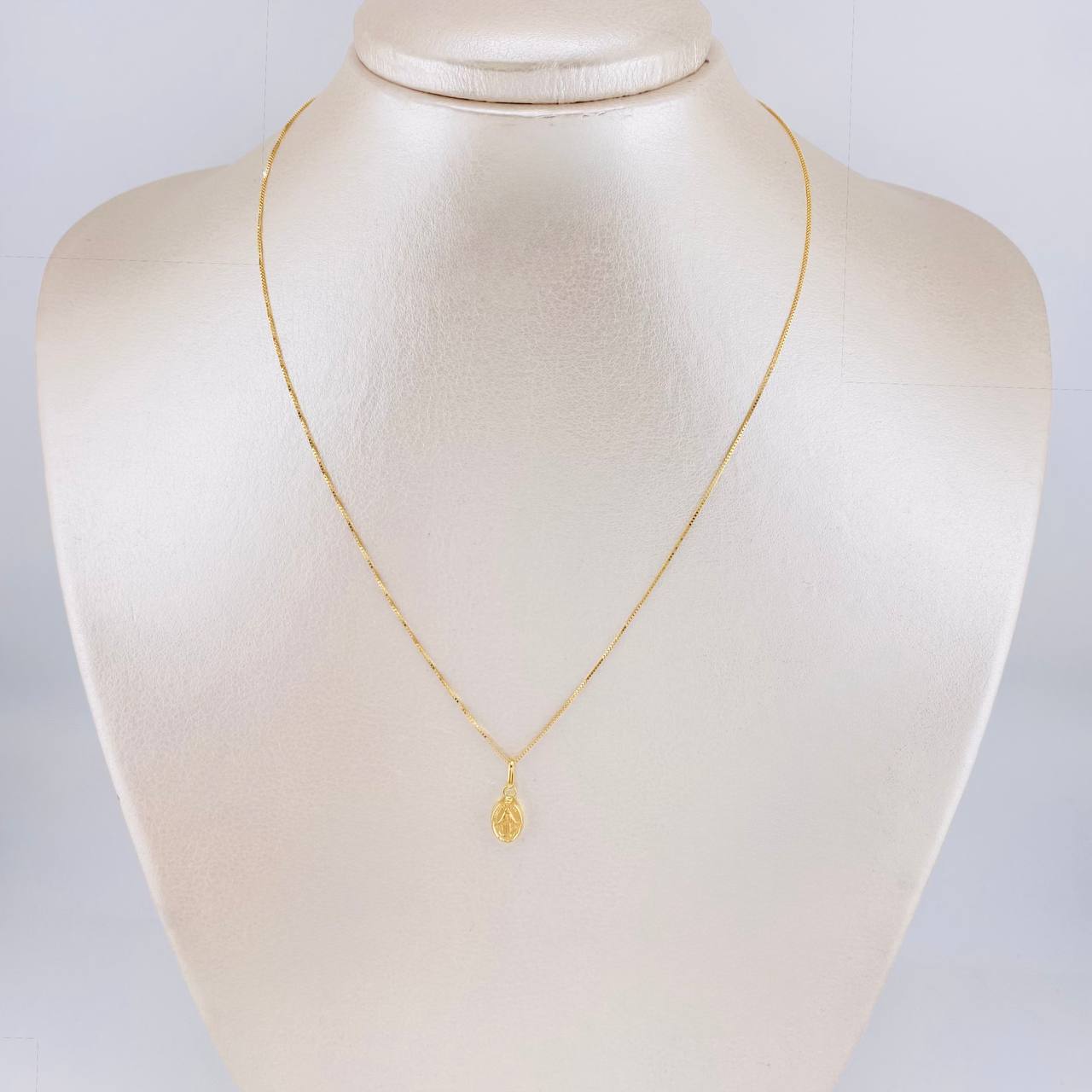 Set Cadena Veneciana + Dije Milagrosa / 1.05g / 40cm Oro Amarillo 18K