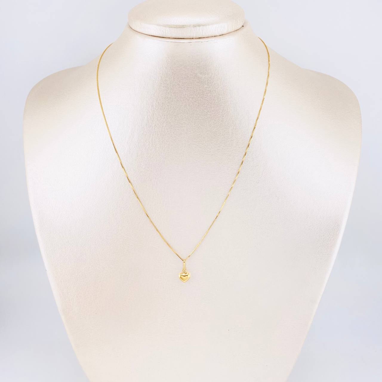 Set Cadena Veneciana + Dije Corazon / 1g / 40cm Oro Amarillo 18K