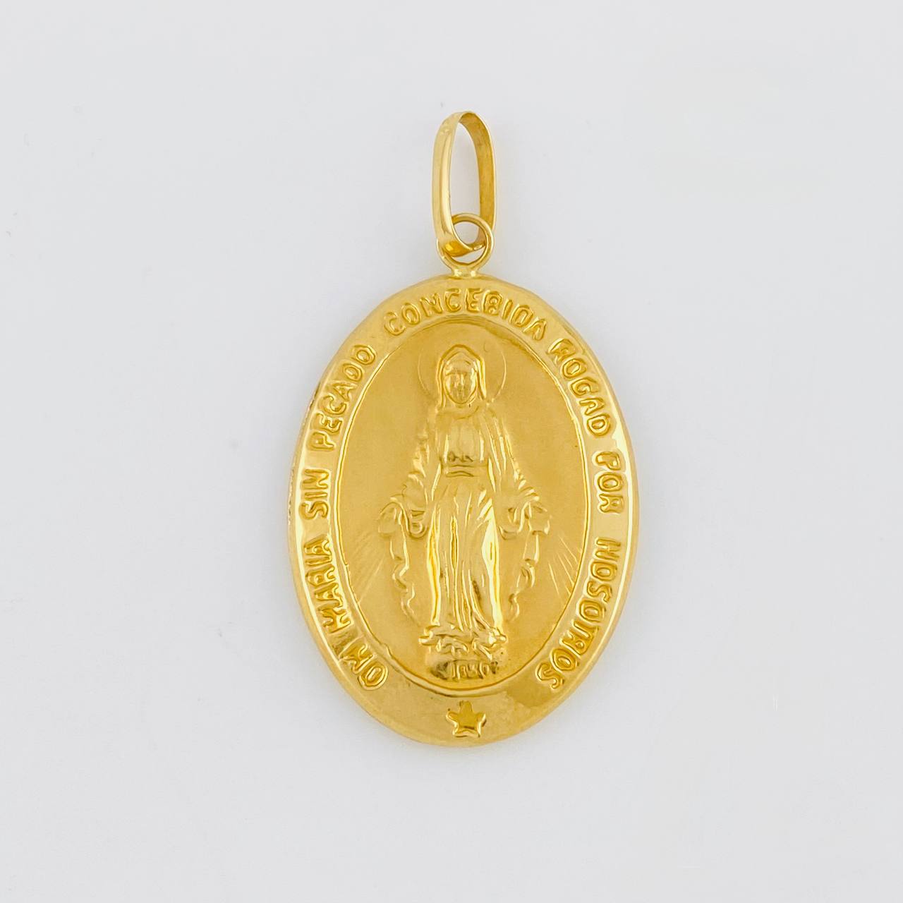 Dije Medalla Virgen Milagrosa 3.1g / 4cm Oro Amarillo 18K