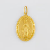Dije Medalla Virgen Milagrosa 3.1g / 4cm Oro Amarillo 18K