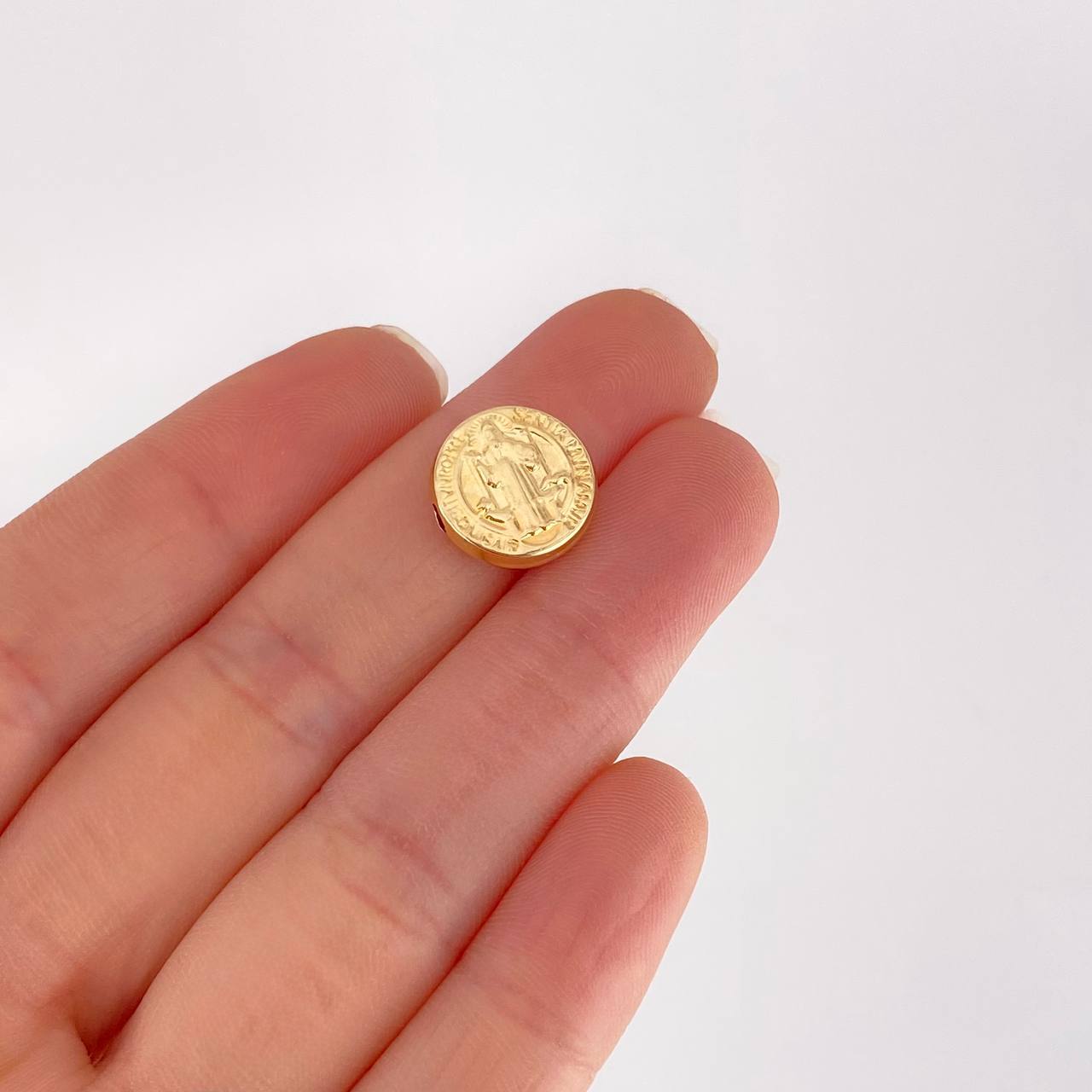 Herraje Tambor San Benito 0.85g / 1.2cm Oro Amarillo 18K