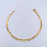Tobillera Cubana 2.6gr / 24.1cm / 3mm Oro Amarillo +1 18K $
