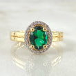 Anillo Solitario Halo 3.25gr / T6 1/4 / Oro Amarillo 18K *