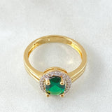 Anillo Solitario Halo 3.25gr / T6 1/4 / Oro Amarillo 18K *