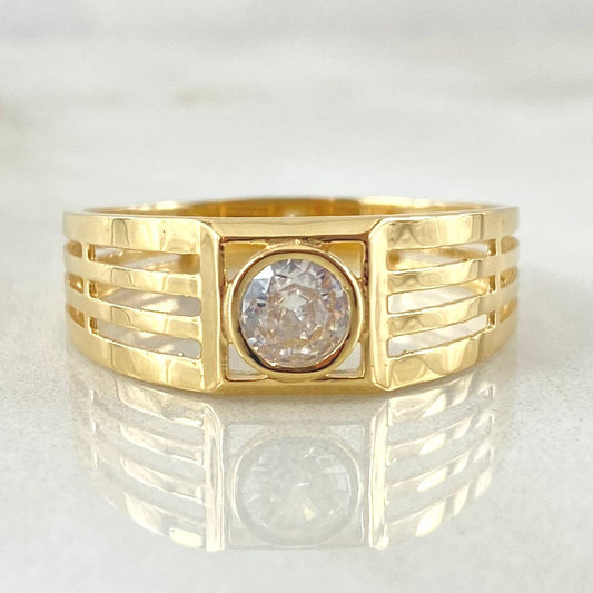 Anillo Bisel Lineal 4.15gr / T11 1/4 / Oro Amarillo 18K *