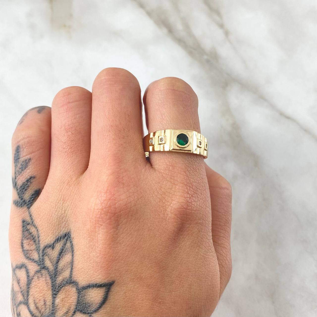 Anillo Bisel 4.6gr / T11 1/4 / Oro Amarillo 18K *