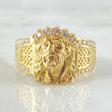 Anillo Rostro de Cristo 6.8gr / T10 / Oro Amarillo 18K *