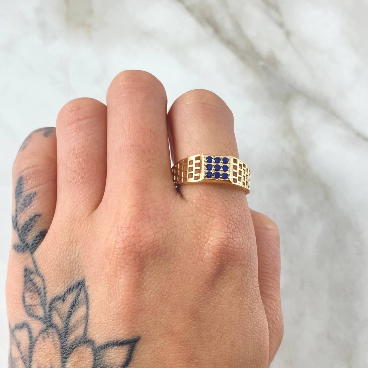 Anillo Maya 3.6gr / T10 1/2 / Oro Amarillo 18K *