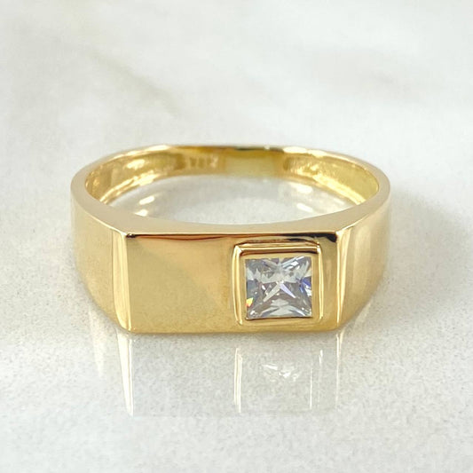 Anillo Recuadro Liso 4.55gr / T9 1/2 / Oro Amarillo 18K *
