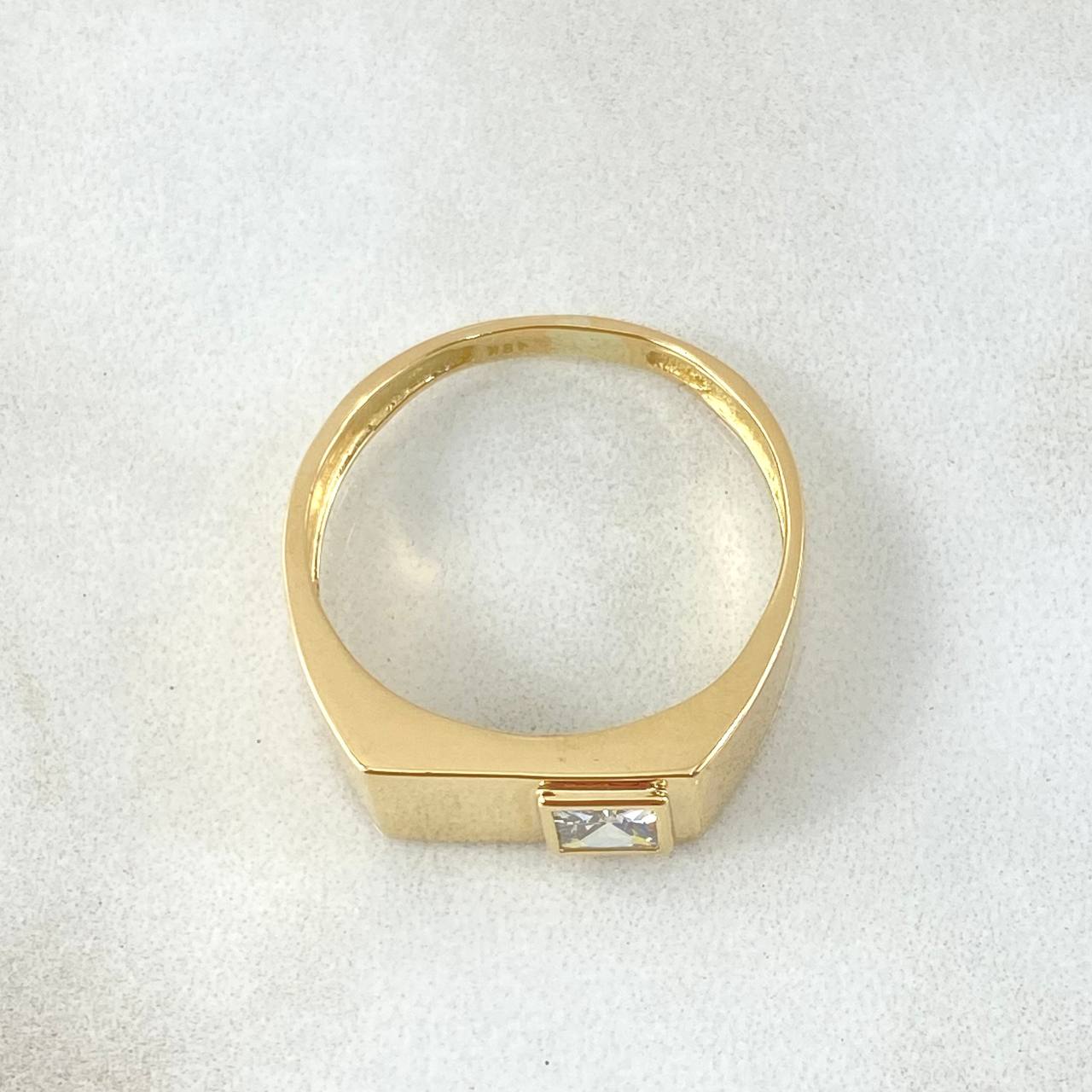 Anillo Recuadro Liso 4.55gr / T9 1/2 / Oro Amarillo 18K *