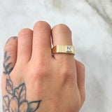 Anillo Recuadro Liso 4.55gr / T9 1/2 / Oro Amarillo 18K *