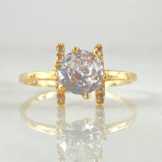 Anillo Solitario Lineal 1.5gr / T6 / Oro Amarillo 18K *
