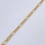 Tobillera Figaro 2.3gr / 24.1cm / 3.1mm Oro Amarillo +1 18K $