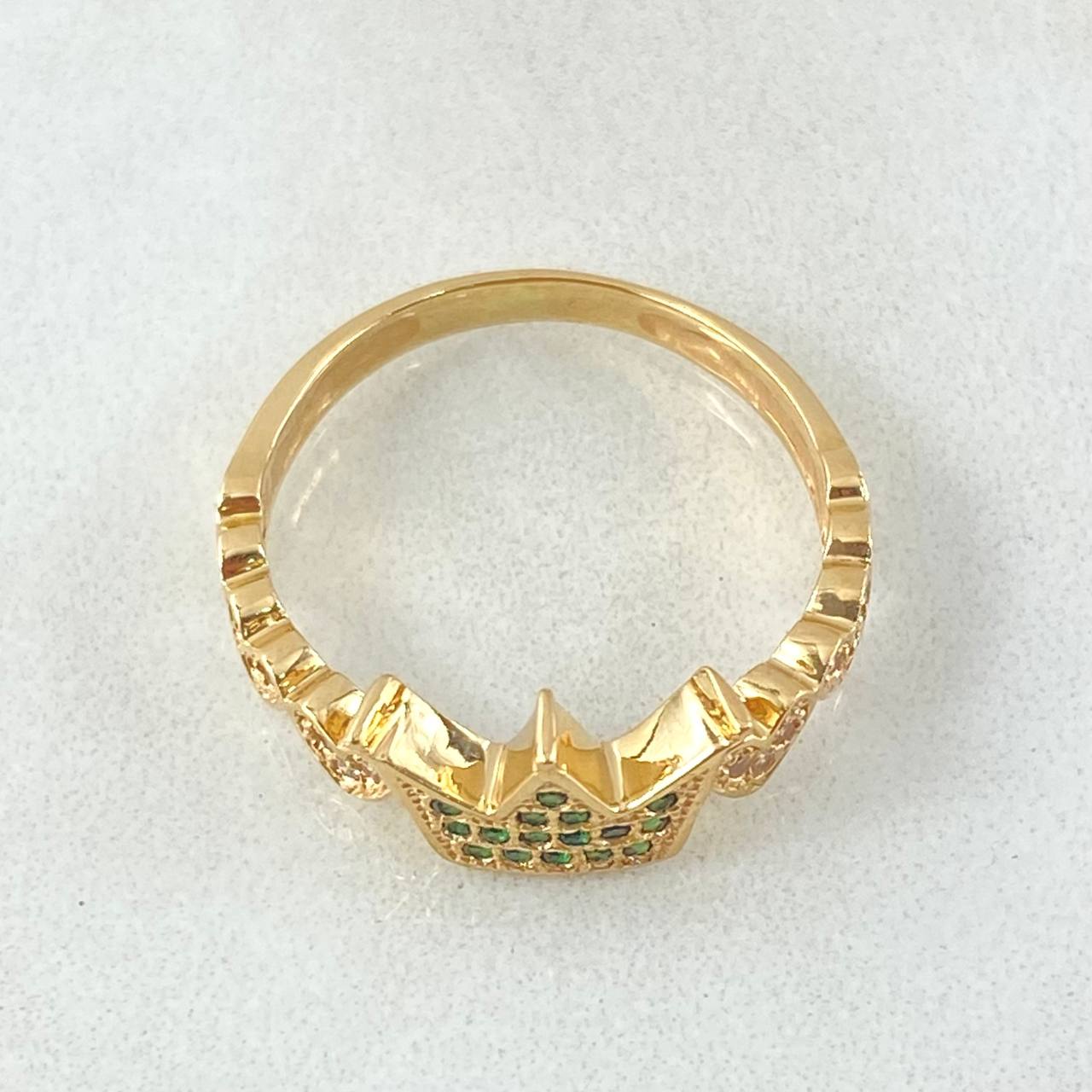 Anillo Corona Corazones 2.75gr / T6 1/2 / Oro Amarillo 18K ©