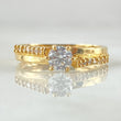 Anillo Solitario Escalera Cruzada 2.35gr / T6 1/2 / Oro Amarillo 18K ©