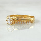 Anillo Solitario Escalera Cruzada 2.35gr / T6 1/2 / Oro Amarillo 18K ©