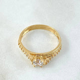 Anillo Solitario Escalera Cruzada 2.35gr / T6 1/2 / Oro Amarillo 18K ©