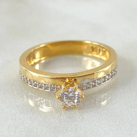 Anillo Solitario Carril Tupido 3gr / T6 1/4 / Oro Amarillo 18K ©