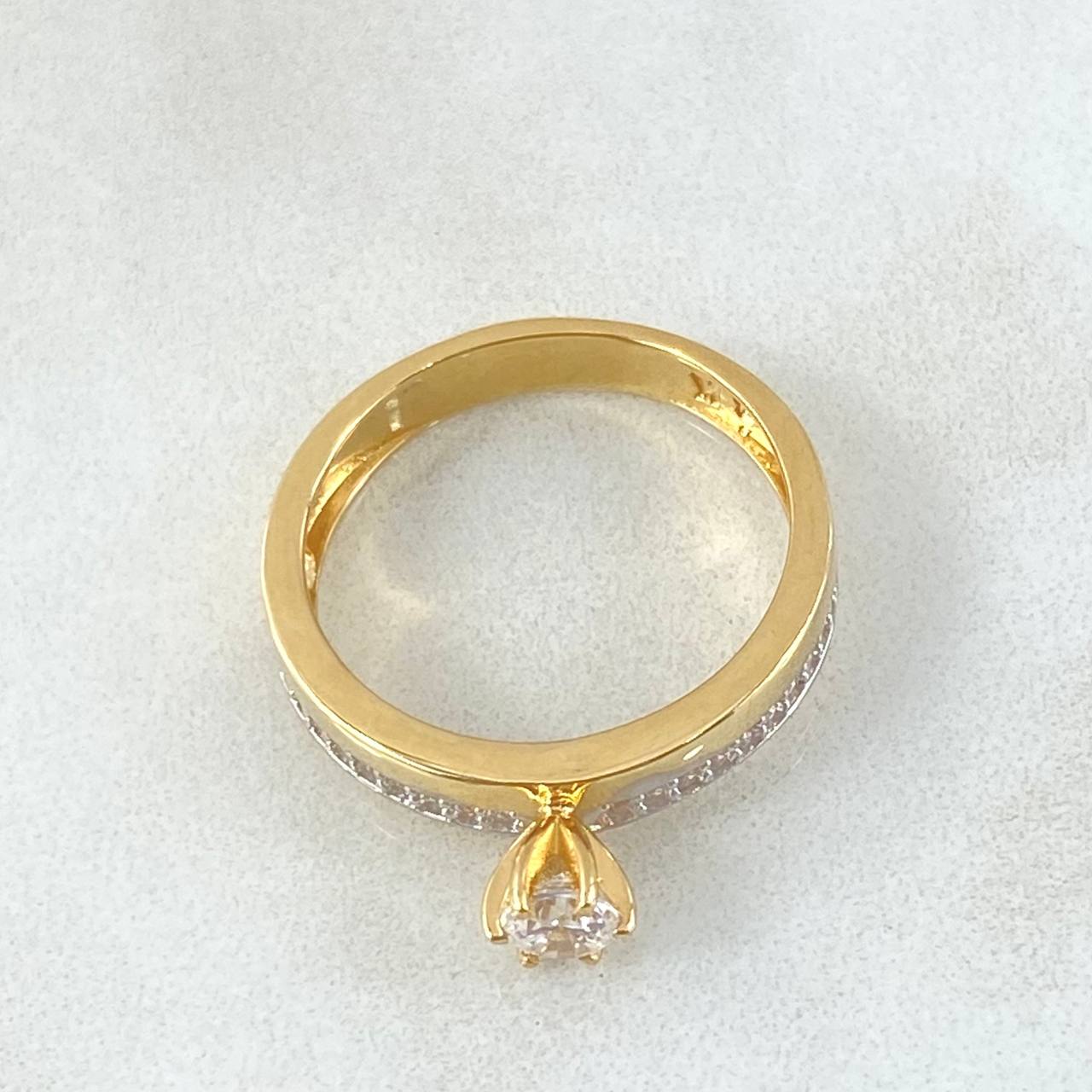 Anillo Solitario Carril Tupido 3gr / T6 1/4 / Oro Amarillo 18K ©