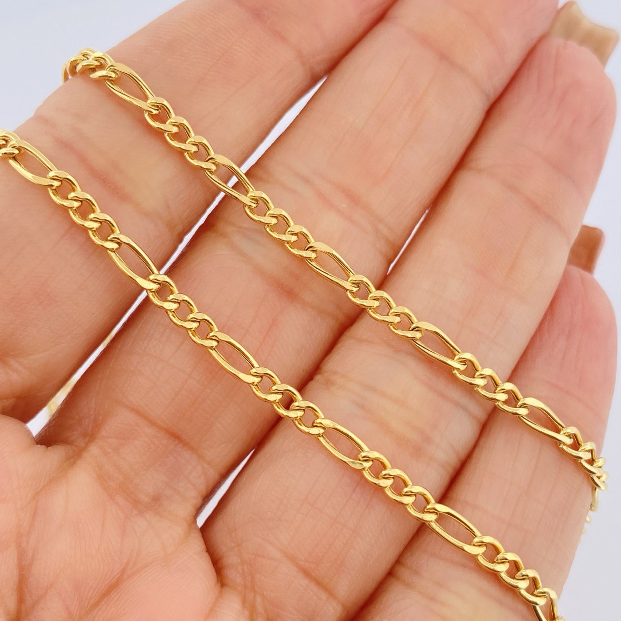Cadena Figaro 7.3gr / 65.5cm / Oro Amarillo +1 18K $