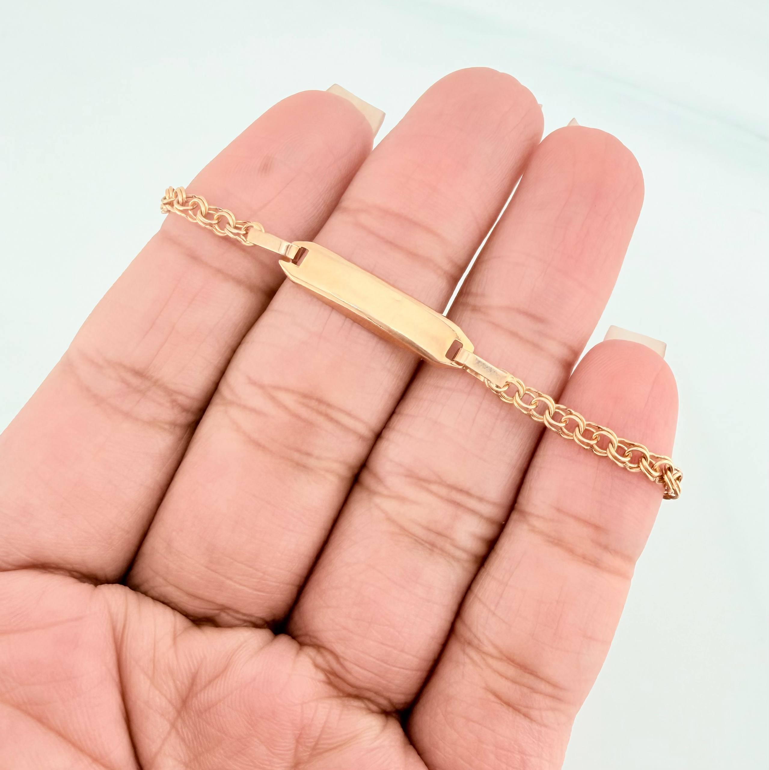 Pulso Bebé Roll-On Placa Octagonal Curva 2 g / 14 cm-12cm / 2.8 mm Oro Amarillo 18K