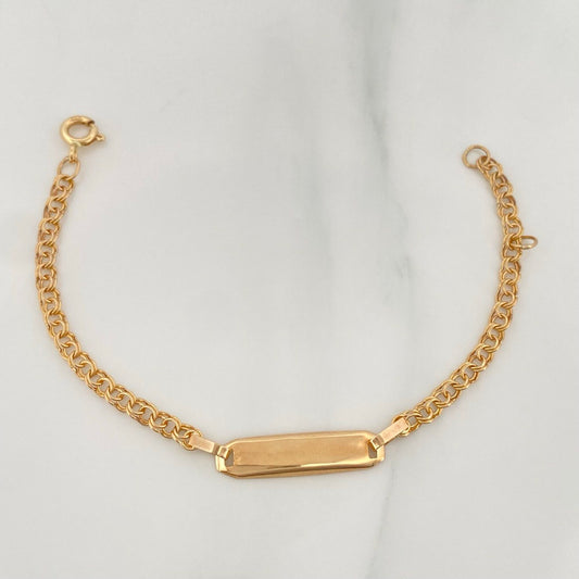Pulso Bebé Roll-On Placa Octagonal Curva 2.35 g / 16.5 cm-15.5cm / 2.8 mm Oro Amarillo 18K
