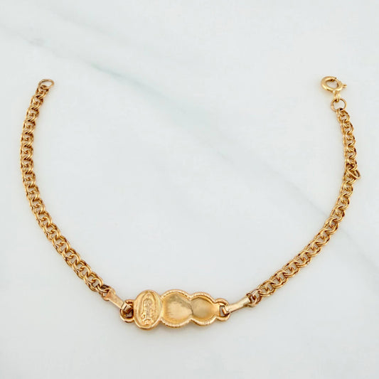 Pulso Bebé Roll-On Placa Nube Virgen Guadalupe 2.3 g / 18 cm-13.5cm / 2.8 mm Oro Amarillo 18K