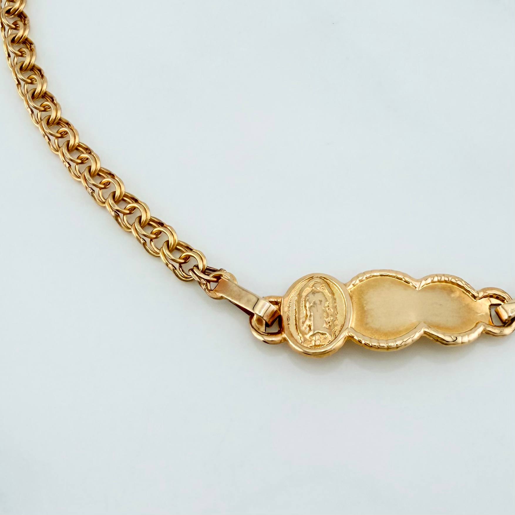 Pulso Bebé Roll-On Placa Nube Virgen Guadalupe 2.3 g / 18 cm-13.5cm / 2.8 mm Oro Amarillo 18K