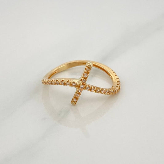 Anillo Cruz Ola 1.7 g / T6 1/2 Oro Amarillo 18K