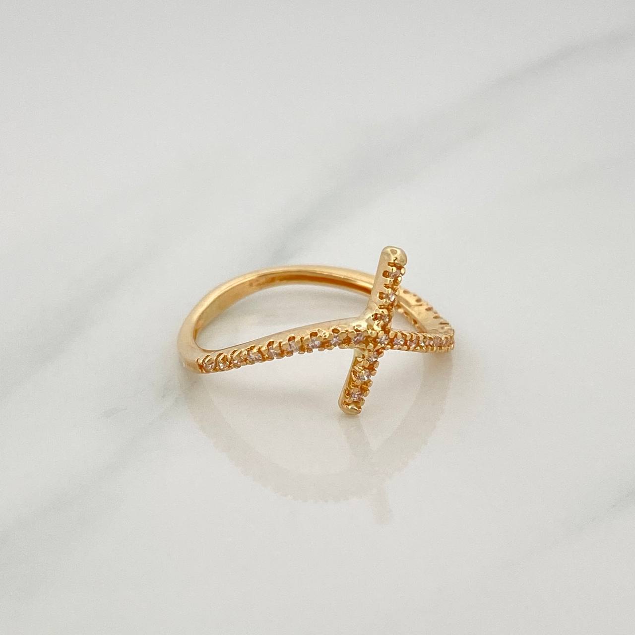 Anillo Cruz Ola 1.7 g / T6 1/2 Oro Amarillo 18K