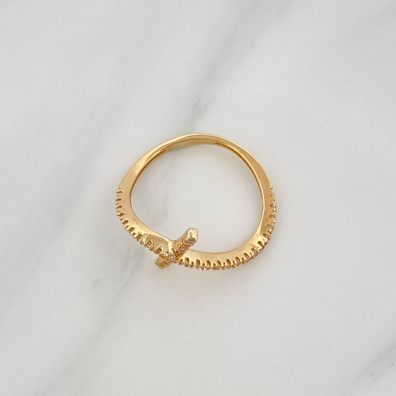 Anillo Cruz Ola 1.7 g / T6 1/2 Oro Amarillo 18K