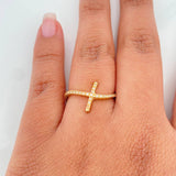 Anillo Cruz Ola 1.7 g / T6 1/2 Oro Amarillo 18K