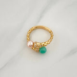 Anillo Tú Y Yo 4.4 g / T7 1/4 Oro Amarillo 18K