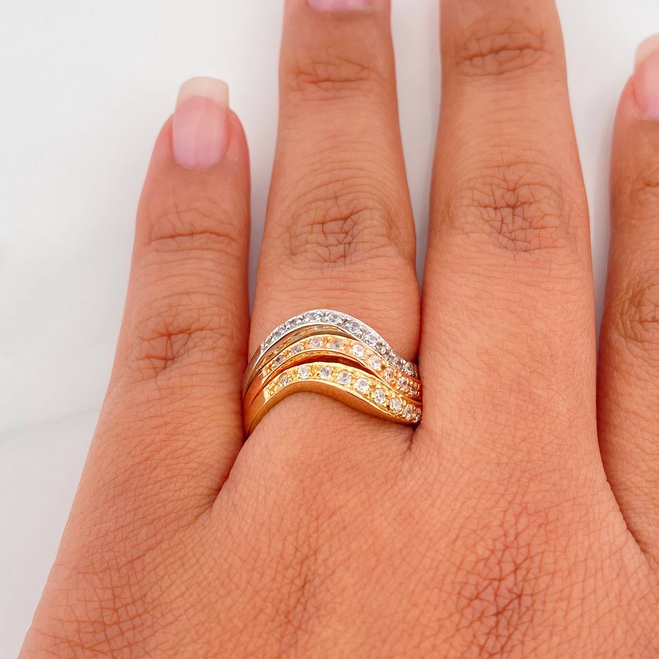 Anillo Curva 6.65 g / T7 1/4 Tres Oros 18K