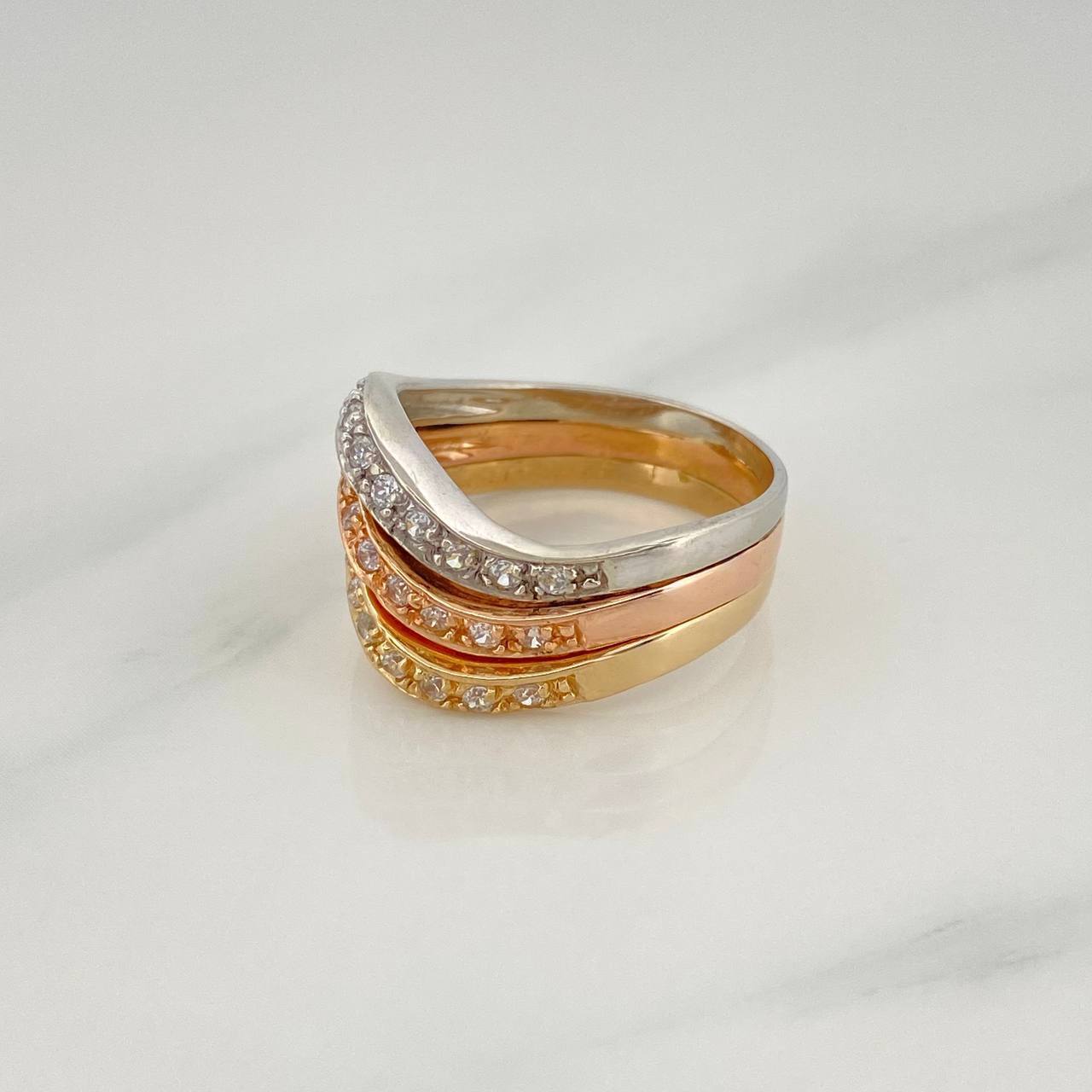 Anillo Curva 6.65 g / T7 1/4 Tres Oros 18K