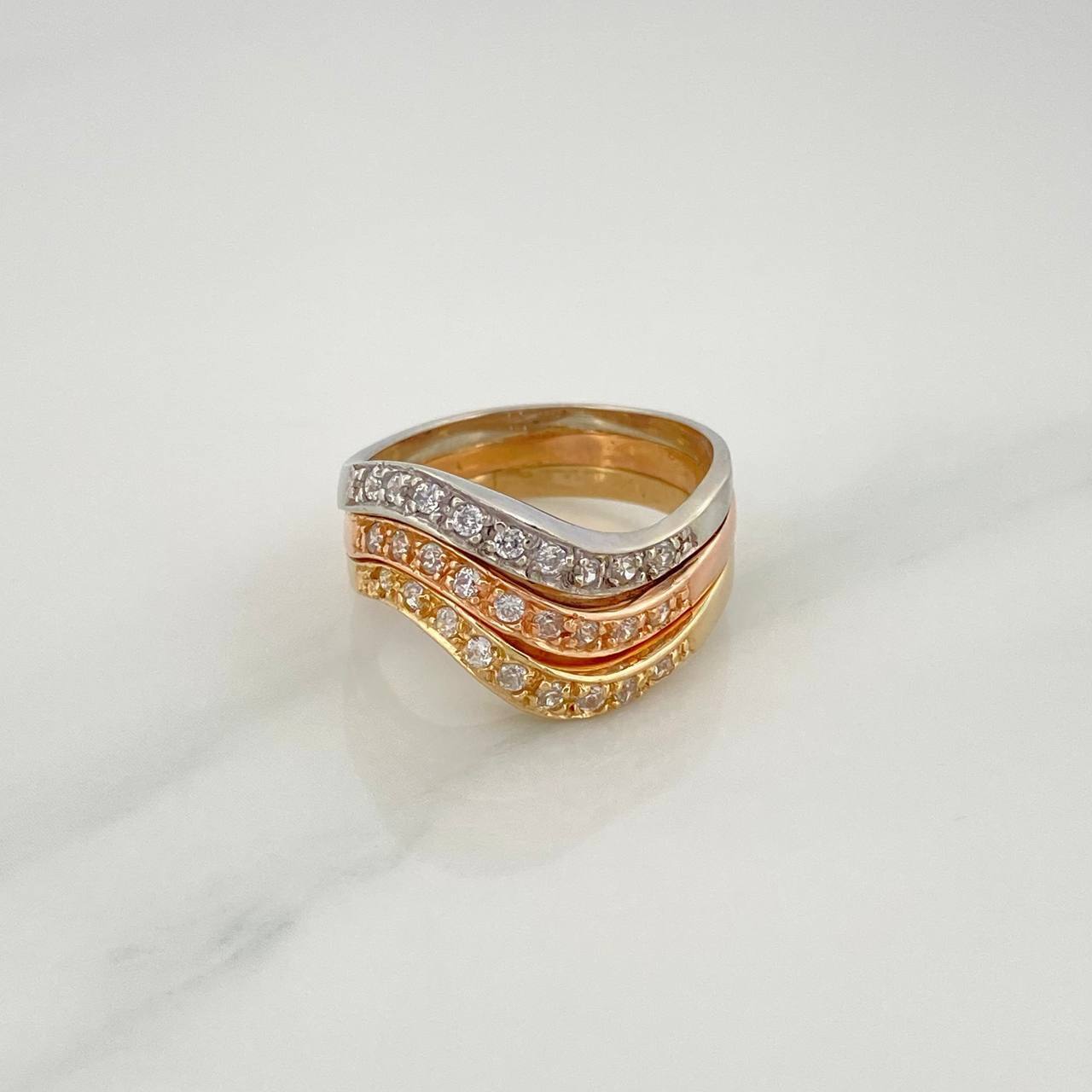 Anillo Curva 6.65 g / T7 1/4 Tres Oros 18K