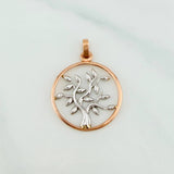 Dije Árbol De La Vida 2.25 g / 3 cm Dos Oros Blanco Rosa 18K