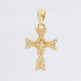 Dije Cruz Trebol Diamantado Trenzada 1.65 g / 2.5 cm Oro Amarillo 18K