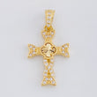 Dije Cruz Trebol Diamantado Trenzada 1.65 g / 2.5 cm Oro Amarillo 18K